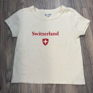 Brandy Melville Cream Switzerland Baby Tee